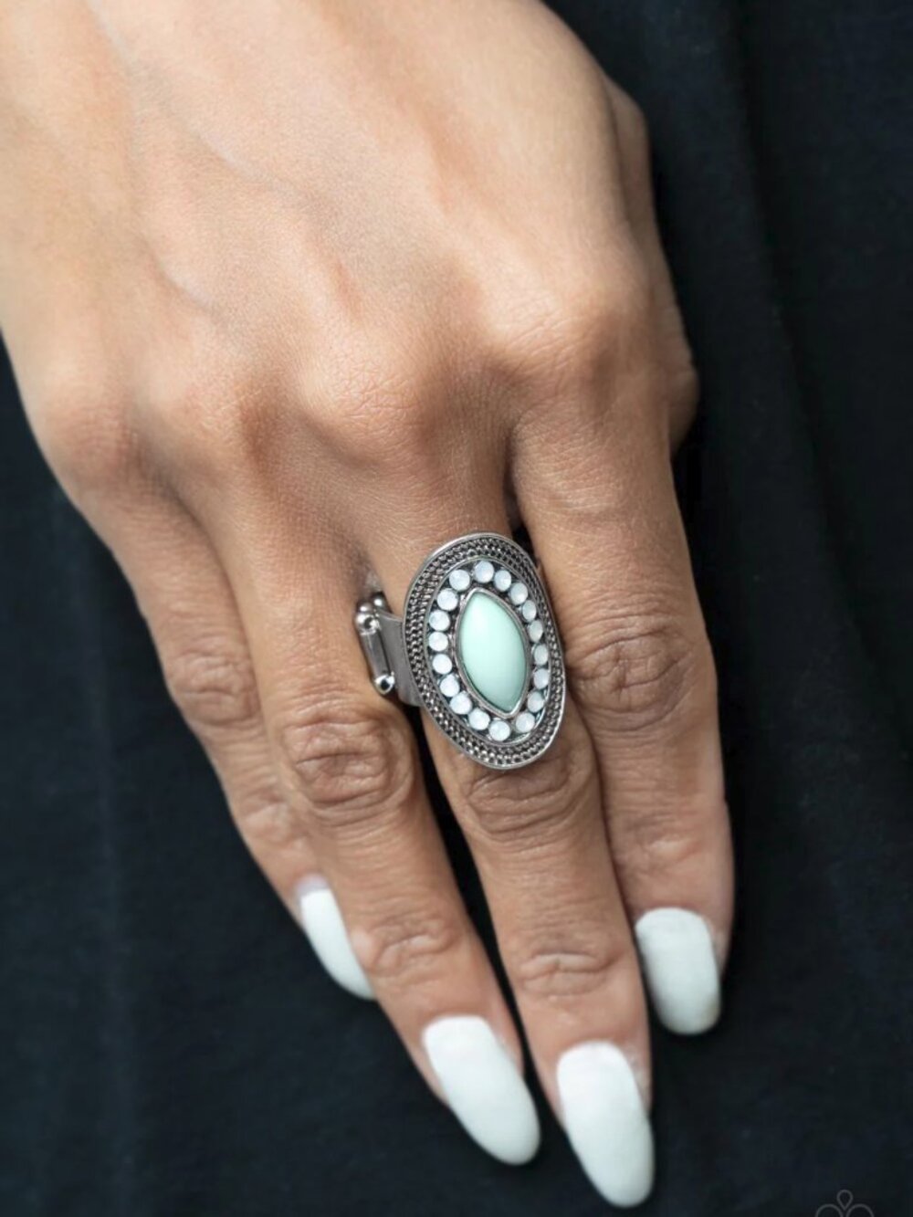 Paparazzi Jewelry Accessories - Tea Light Twinkle - Blue Ring - Vintage